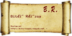 Bitó Rózsa névjegykártya